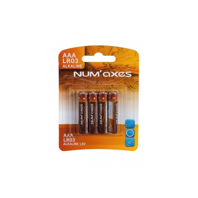blister 4 piles AAA LR03 alcalines 1.5 V Numaxes blister 4 piles AAA LR03 alcalines 1.5 V Numaxes