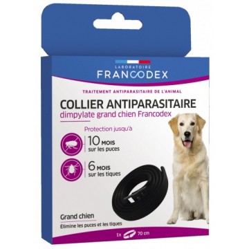 Collier antiparasitaire dimpylate pour chien 20-40 kg - Durée 300 jours puces