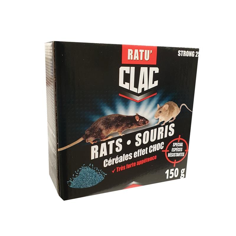 Raticide Ratu Clac - Rats & Souris céréales effet choc Brodifacoum Raticide Ratu Clac - Rats & Souris céréales effet choc Brodifacoum