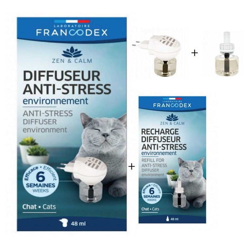 Diffuseur anti-stress chat + 1 recharge - totum pharmaciens