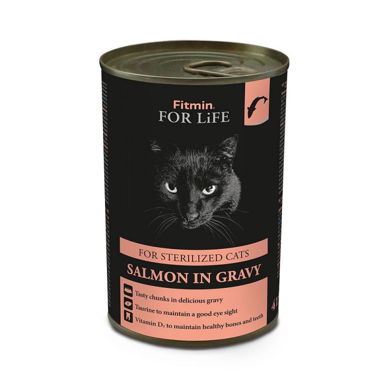 Fitmin For Life boîte pour chat adulte stérilisés au saumon Fitmin For Life boîte pour chat adulte stérilisés au saumon