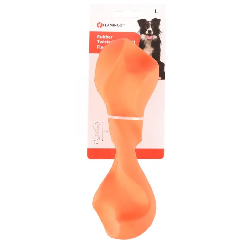 Jouet flexo haltère orange 21 cm