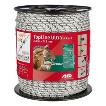 Cordelette TopLine Ultra blanc/noir, 300m, 5,5mm