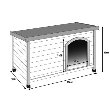 Niche chien Plano Bois