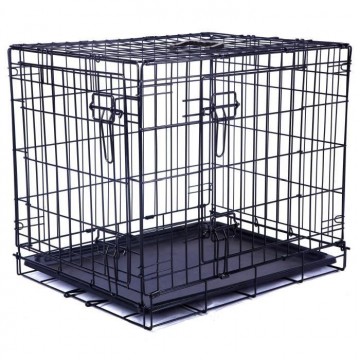 Cage métallique pour chien 2 portes noire 