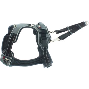 Accouple UPKA réglable 2 chiens 20 / 34 cm Noir