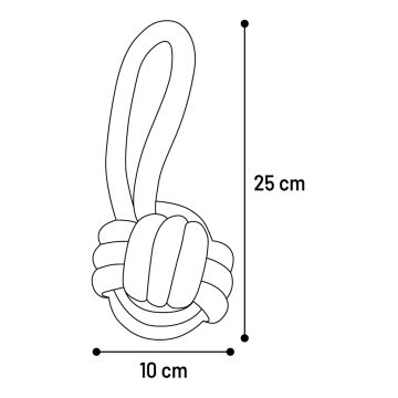 Corde à tirer & balle nouée gris foncé
