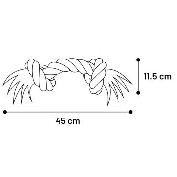 Jouet Jim Cordon avec 2 noeuds Bleu - 45 cm