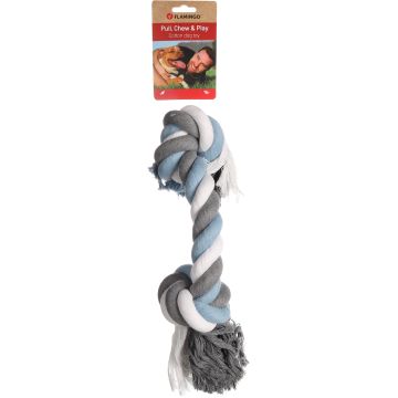 Jouet Jim Cordon avec 2 noeuds Bleu - 45 cm