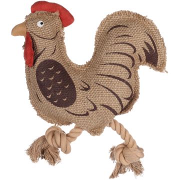 Jouet Nada Coq avec corde Brun